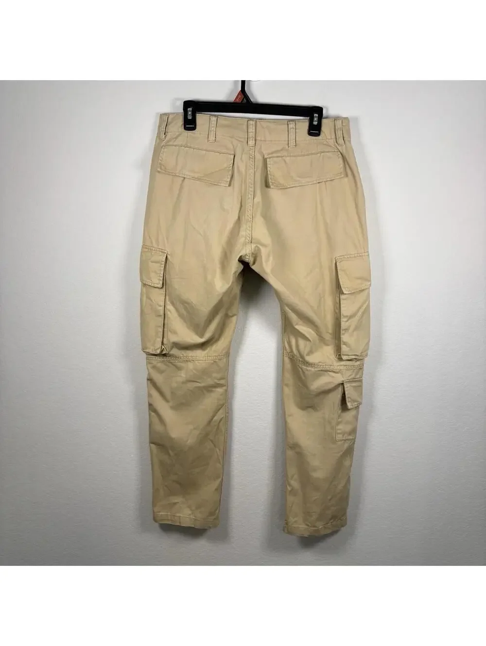 YoungLA 616 Suburban Twill Cargo Pants Mens Medium Khaki Streetwear Baggy 90s